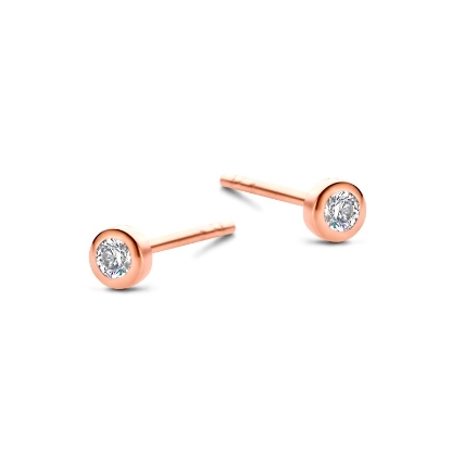 Billede af Spirit Icons Symphony ørestik sølv rosaforgyldt m. synt zirkonia 