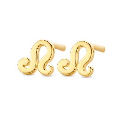 Billede af Spirit Icons ørestik Løven stjernetegn sølv forgyldt 