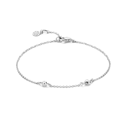 Billede af Spirit Icons "Miracle" armbånd 14 kt. hvidguld m. 0,02 ct. diamant 17-19 cm