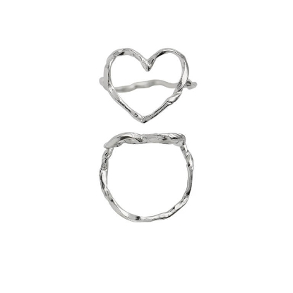 Billede af *STINE A Funky Heart ring sølv (str 48-60)