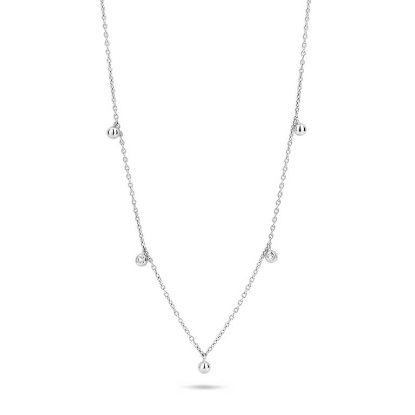 Billede af Spirit Icons Sway halskæde 14 karat hvidguld med 0,04 ct. w/vs 45 cm.  