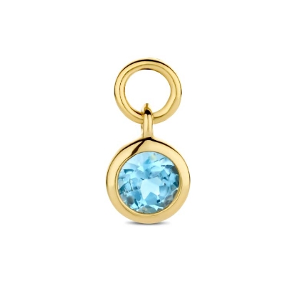 Billede af Spirit Icons Swiss Blue Drop vedhæng til hoops 14 karat guld med topas (1 stk)
