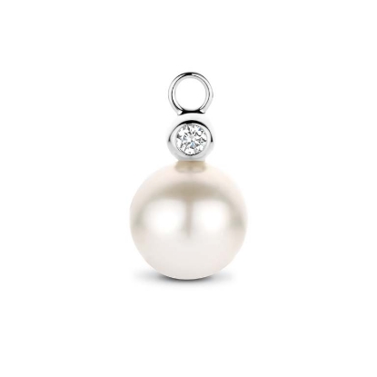 Billede af Spirit Icons Elena Drop vedhæng til hoops 14 karat hvidguld m. 0,04 ct. w/vs. og fvp