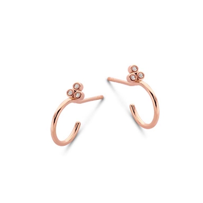 Billede af Spirit Icons Trio halvcreoler rosaforgyldt sølv m. cz