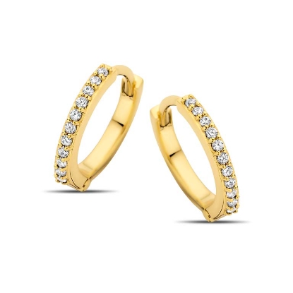 Billede af Spirit Icons Passion creoler (XS) forgyldt sølv zirkoniasten