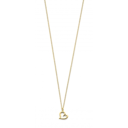 Billede af Spirit Icons Youth halskæde sølv forgyldt hjerte (45 cm)