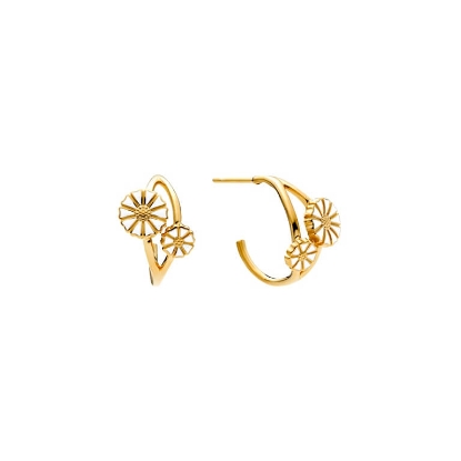 Billede af Lund Copenhagen Marguerit creoler forgyldt sølv miks