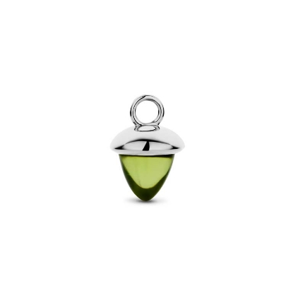 Billede af Spirit Icons Acorn Drop Peridot vedhæng til hoops 14 karat hvidguld med grøn peridot (1 stk)