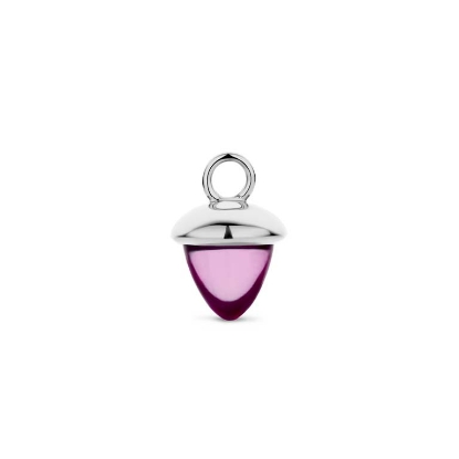 Billede af Spirit Icons Acorn Drop Amethyst vedhæng til hoops 14 karat hvidguld med lilla ametyst (1 stk)