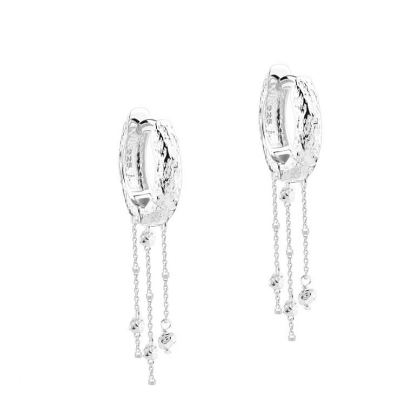 Billede af Aqua Dulce Darling Rock Hoops øreringe sølv m. cz