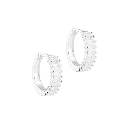 Billede af Aqua Philina Clear Hoop øreringe sølv m. cz (15 mm)