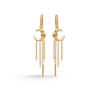 Billede af Studio Z "Lunar" øreringe forgyldt sølv m. orange cz