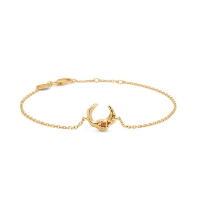 Billede af Studio Z "Lunar" armbånd forgyldt sølv m. orange cz (16-18 cm)