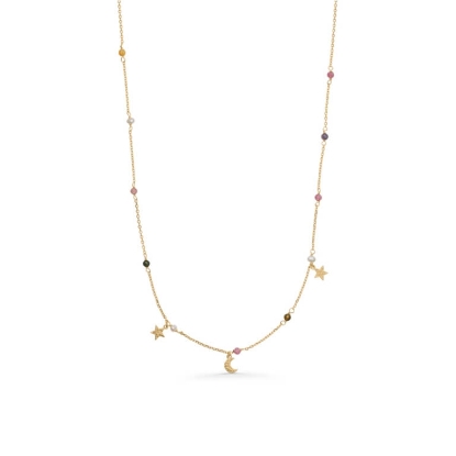 Billede af Studio Z "Starlight" halskæde forgyldt sølv m. cz (36-41 cm)