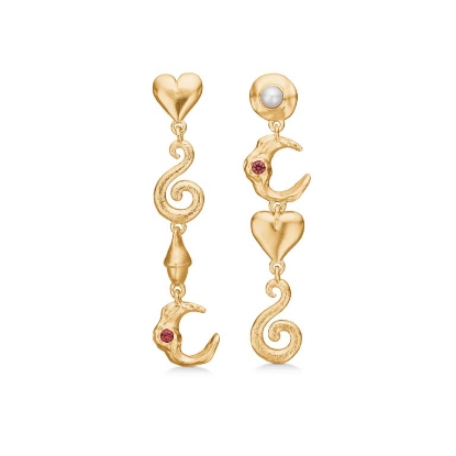 Billede af Studio Z "Cascade" øreringe forgyldt sølv m. cz + fvp