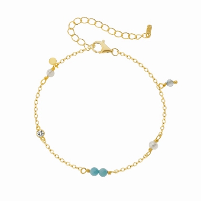 Billede af WiOGA Mona-Lisa armbånd forgyldt sølv m. sten (15,5-19 cm)