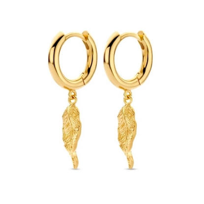 Billede af Spirit Icons Fall Hoop øreringe forgyldt sølv