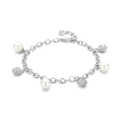 Billede af Spirit Icons Maxine Pearl armbånd sølv m. fvp + cz (17-19 cm)