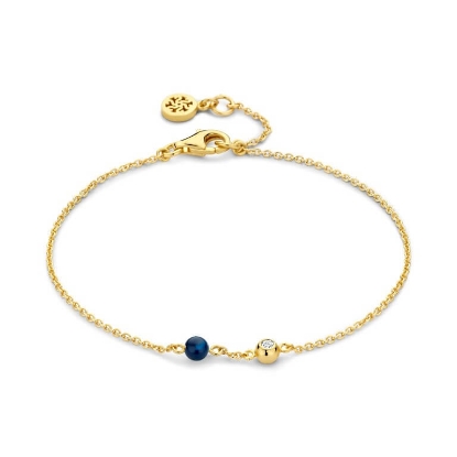 Billede af Spirit Icons Lucky Blue armbånd forgyldt sølv m. cz (17-19 cm)