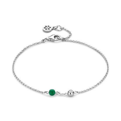 Billede af Spirit Icons Lucky Green armbånd sølv m. cz (17-19 cm)