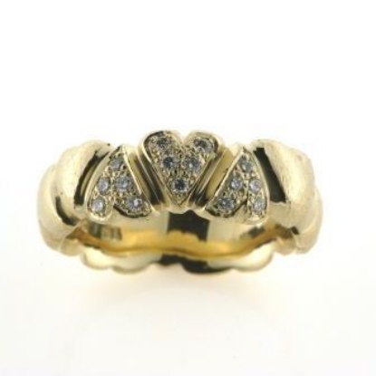 Billede af 1 Ring hjerter med 15 brill. a 0,15 ct. w/vs. 14 kt.