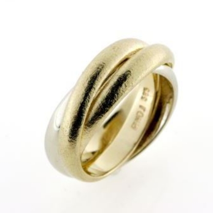 Billede af Ring, 3 i en ring, 2 i guld og 1 i hvidt guld