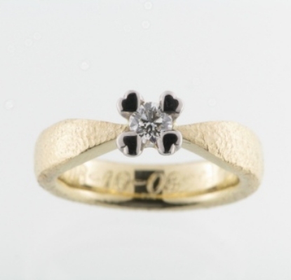 Billede af Ring 14 kt., fatning 14 kt. hvg. med brill. 0,25 ct. tw/vs.