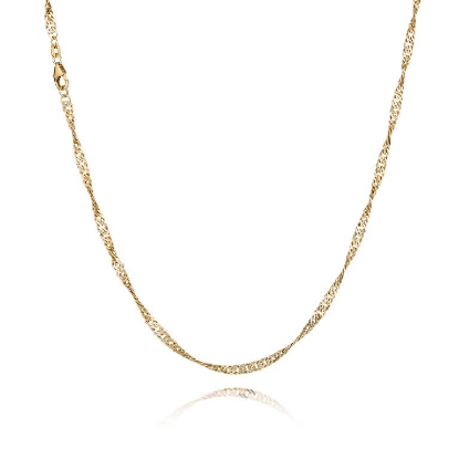 Billede af Halskæde Singapore 3,50 mm. forgyldt 925s 45 cm