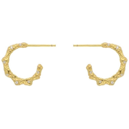 Billede af Nuni Copenhagen Karen White øreringe forgyldt sølv m. cz