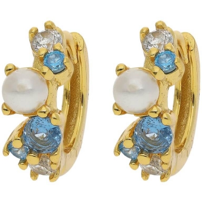 Billede af Nuni Copenhagen Ella Blue øreringe forgyldt sølv m. fvp+cz