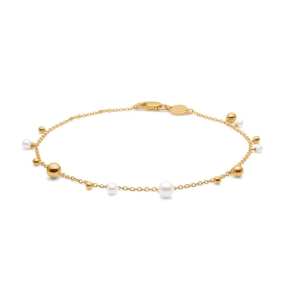 Billede af Mads Z "Bubbles N' Pearls" armbånd 14 kt. guld m. kulturperler (17-19 cm)