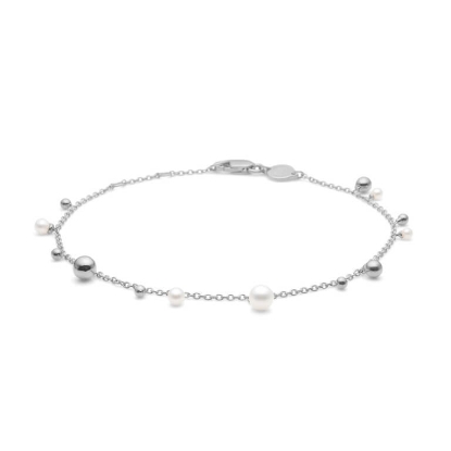 Billede af Mads Z "Bubbles N' Pearls" armbånd sølv m. kulturperler (17-19 cm)
