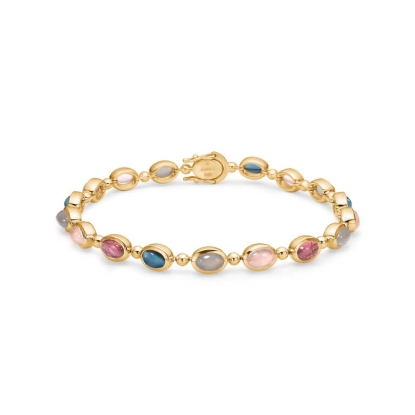 Billede af Mads Z "Florentina" armbånd 14 kt. guld m. ægte sten (19 cm)