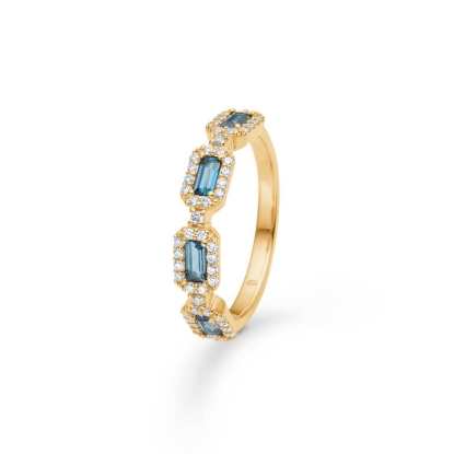 Billede af Mads Z "Indigo" ring 14 kt. guld m. topas + 0,27 ct. w/si (str. 58)