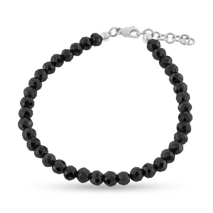 Billede af Armbånd "Sparkling Night" i sølv med sorte diamanter