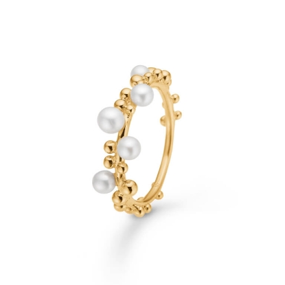 Billede af Mads Z "Bubbles N' Pearls" ring 14 kt. m. perler (str. 50-60)
