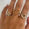 Billede af STINE A Flow Ring With Two Stones ring forgyldt sølv (str. 48)
