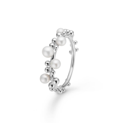 Billede af Mads Z "Bubbles N' Pearls" ring sølv m. kulturperler (str. 58)