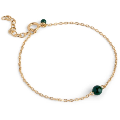 Billede af ENAMEL Copenhagen Balloon Petrolgreen armbånd forgyldt sølv (15+3cm)