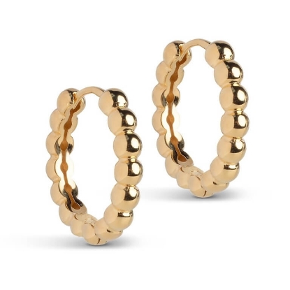 Billede af ENAMEL Copenhagen Ball Large øreringe forgyldt sølv