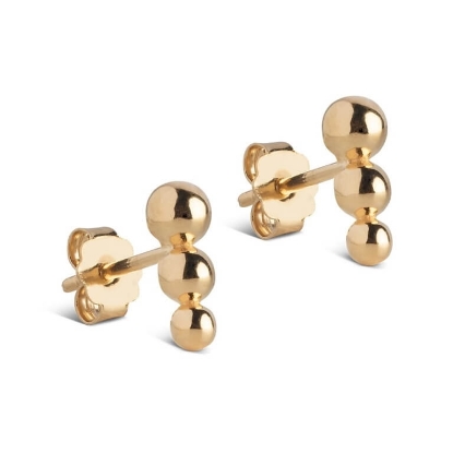 Billede af *ENAMEL Copenhagen Trinity øreringe forgyldt sølv