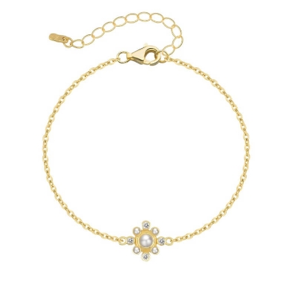 Billede af WiOGA Gloria armbånd forgyldt sølv m. fvp+cz (15,5-19 cm)