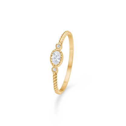 Billede af Mads Z "Antonia" ring 8 kt. guld m. cz (str. 56)