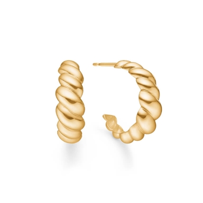 Billede af Mads Z "Palma" øreringe 8 kt. guld (15 mm)