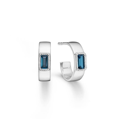 Billede af Mads Z "Indigo" øreringe sølv m. topas