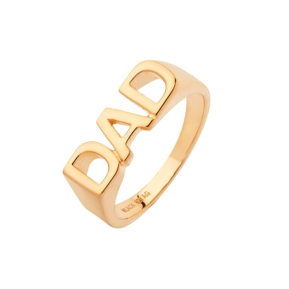 Billede af Maria Black 'DAD +' ring forgyldt sølv (str. 62-64)