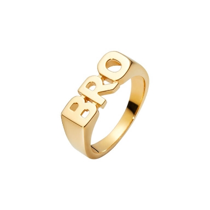 Billede af Maria Black 'BRO' ring forgyldt sølv (str. 58)