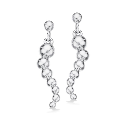 Billede af Øreringe kugler sølv rh.