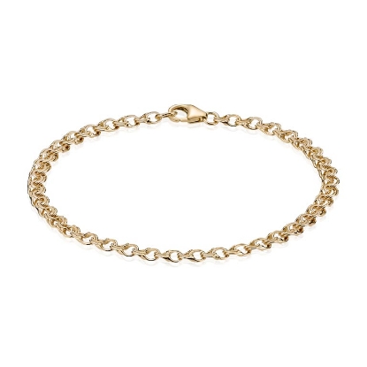 Billede af Armbånd børne bismark 14kt bredde 4,00mm 14cm (karabinlås)