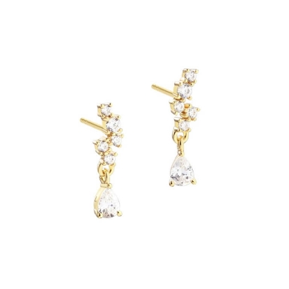 Billede af Aqua Dulce Aura øreringe forgyldt sølv m. cz
